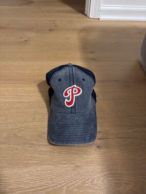 Grey Baseball Cap with Red Phillies Logo